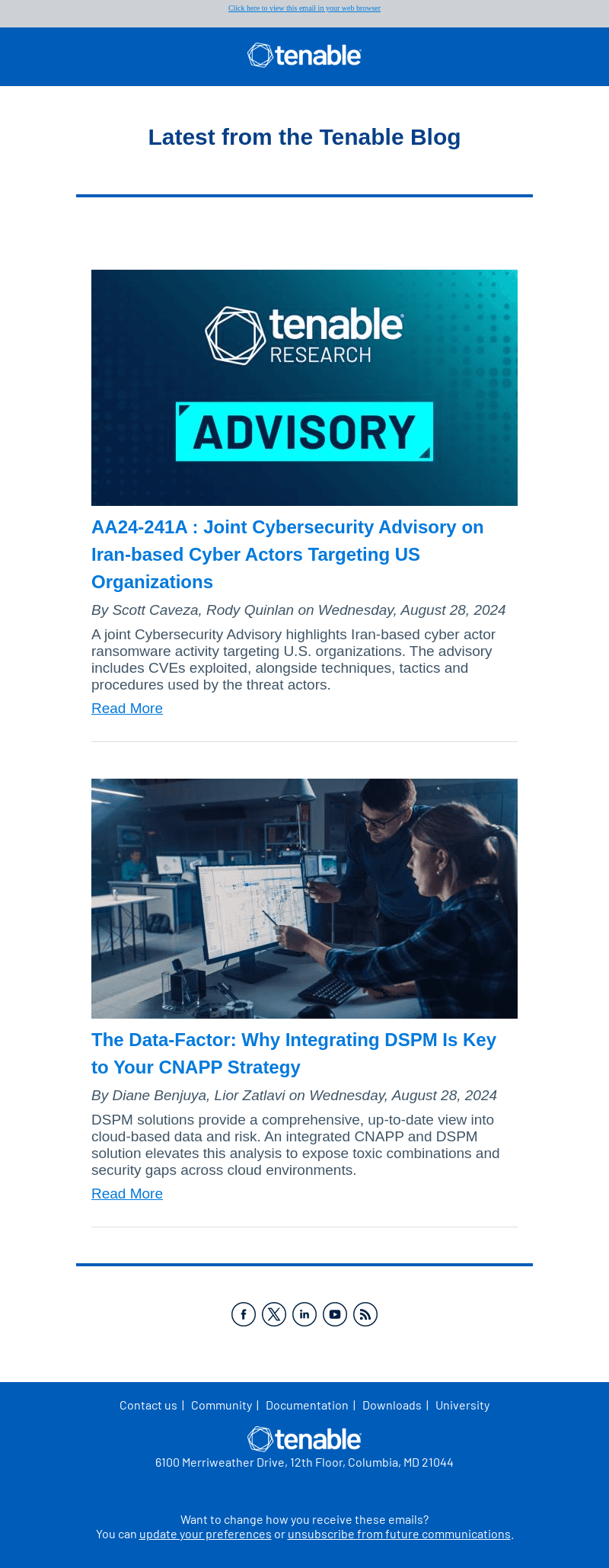 Latest from the Tenable Blog - Aug 28, 2024