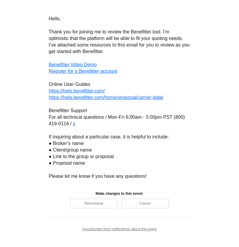 Check out the additional information regarding Benefitter Group Demo