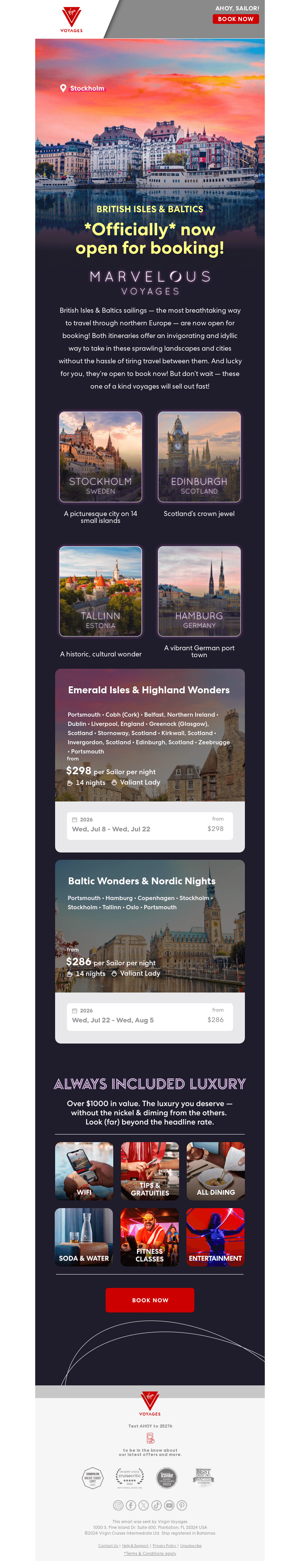 British Isles & Baltics: Open for booking!