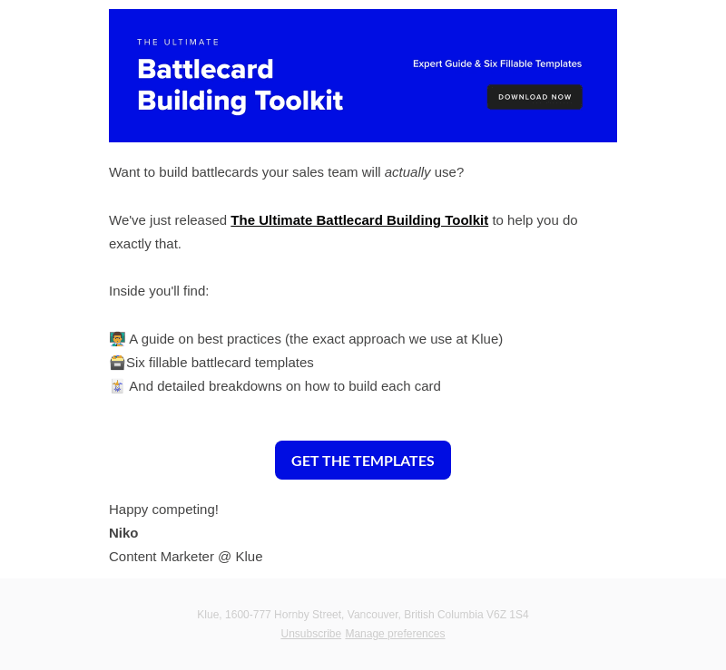 🛠️ Here’s your battlecard building toolkit