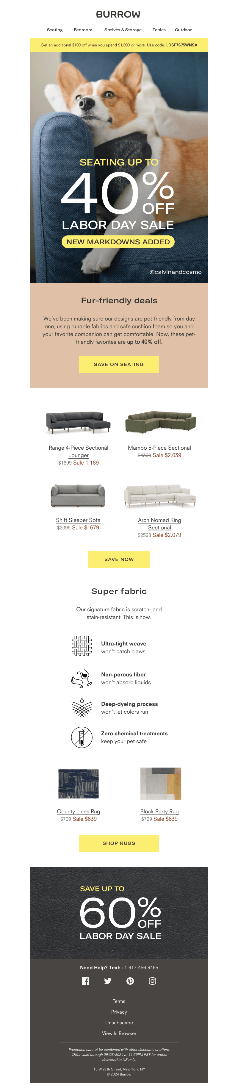 Save up to 40% on Pet-Proof seating