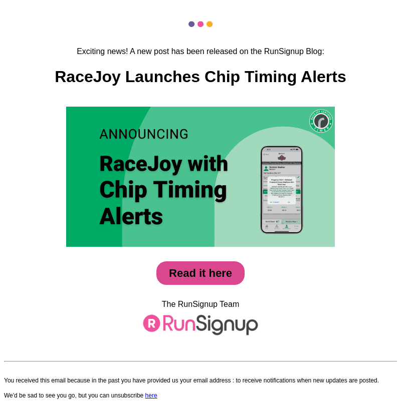 RunSignUp email from Thu, Aug 29, 2024