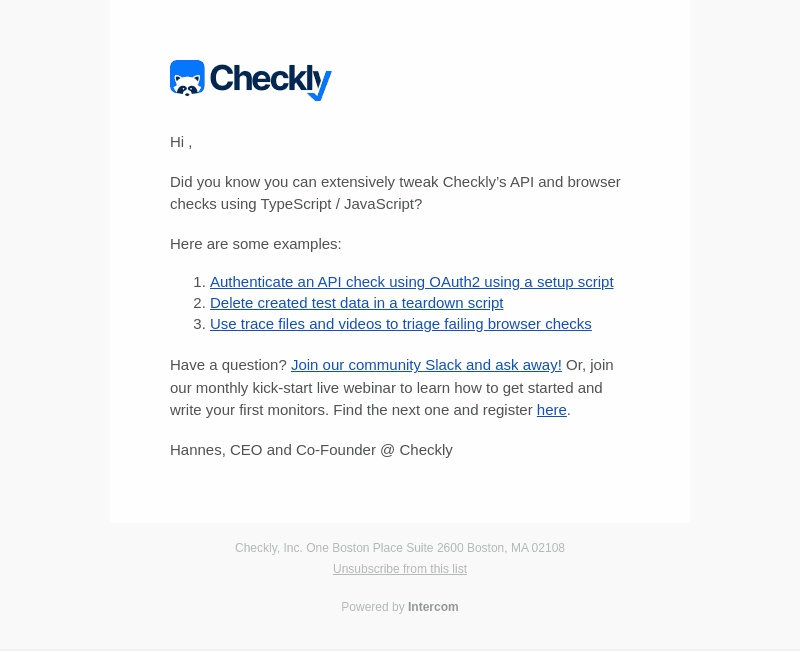 Checkly tip #1: Building sophisticated API and browser checks