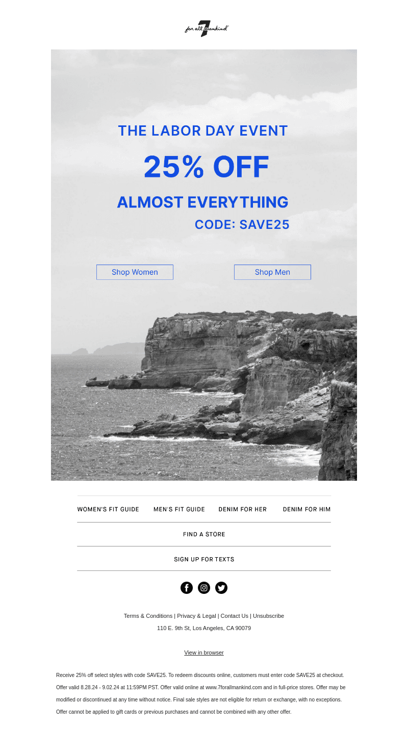 ATTENTION: 25% Off Almost Everything.