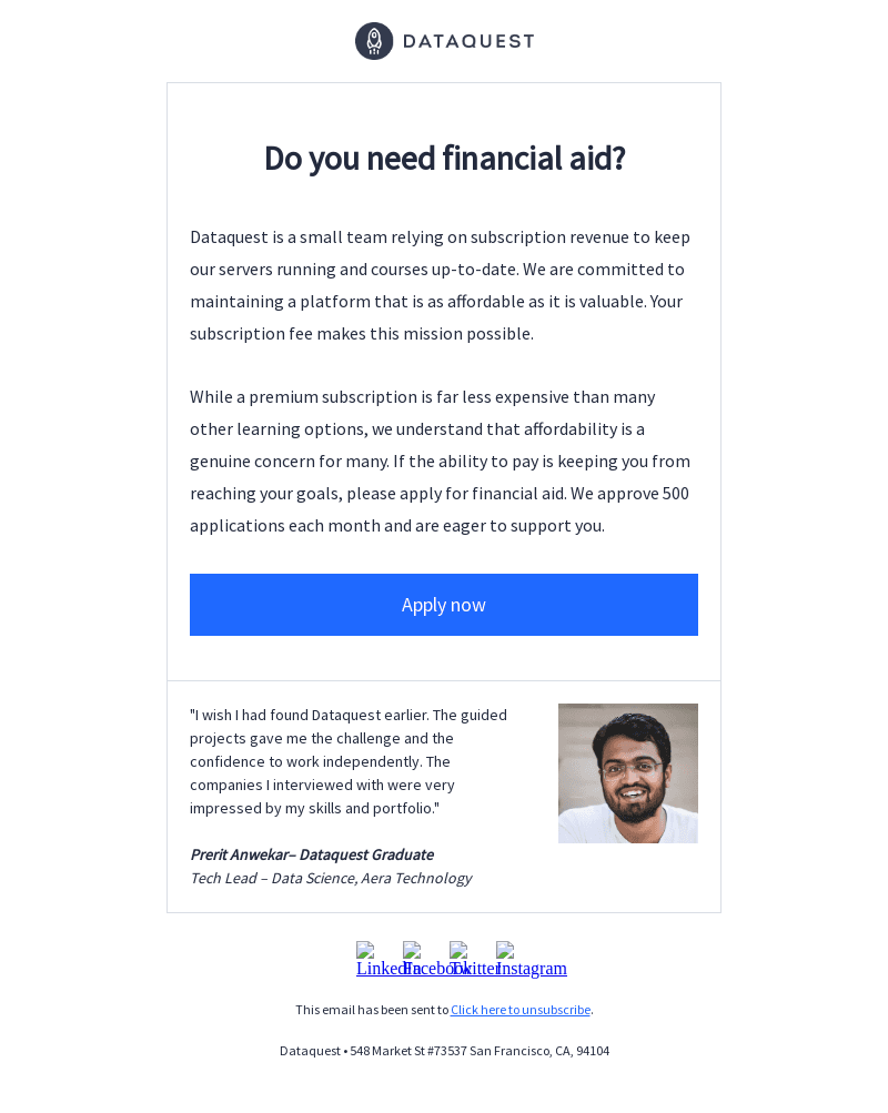 Financial Aid – Now Available