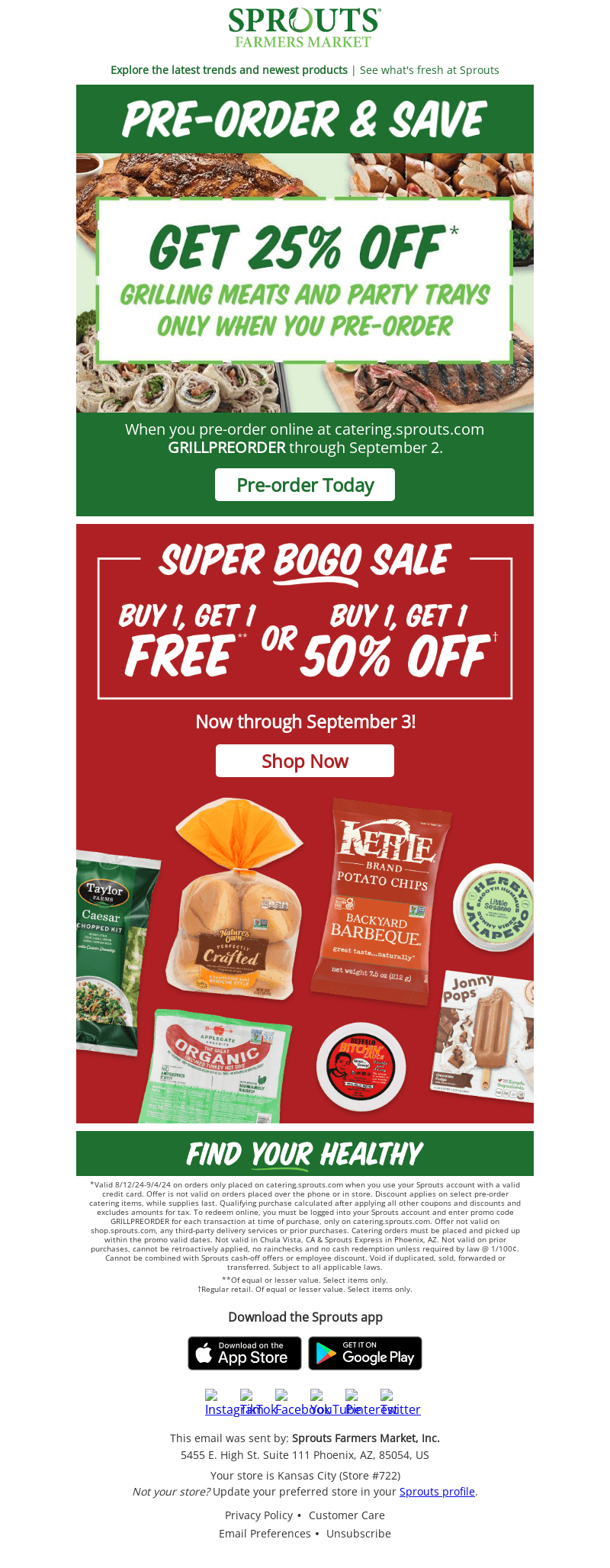 Sprouts Farmers Market email from Fri, Aug 30, 2024
