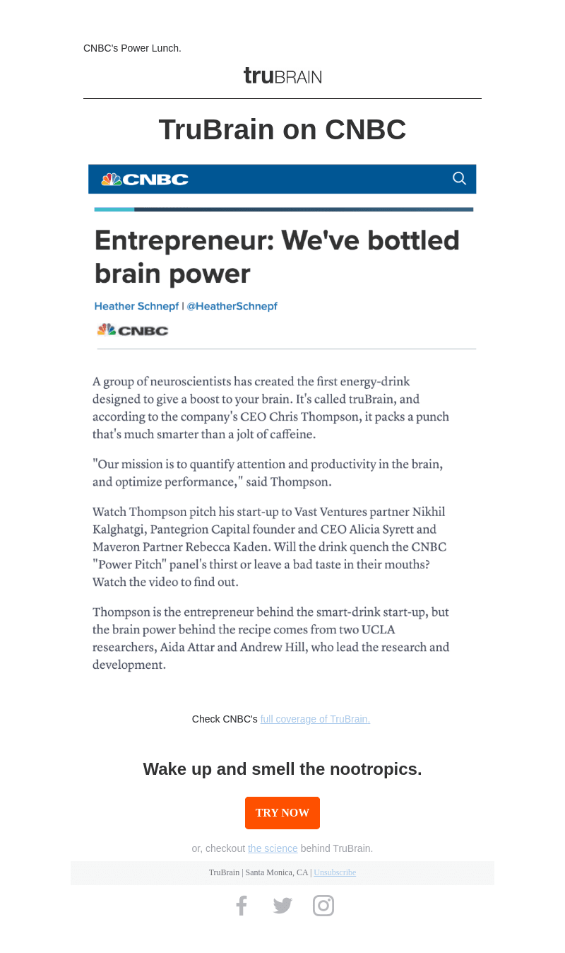 TruBrain on CNBC