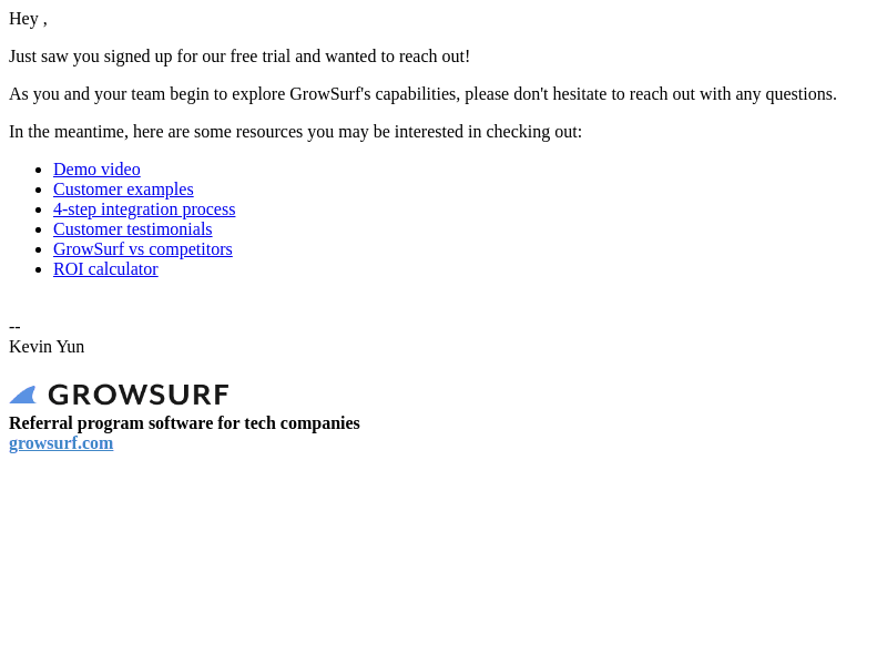 GrowSurf email from Mon, Sep 2, 2024