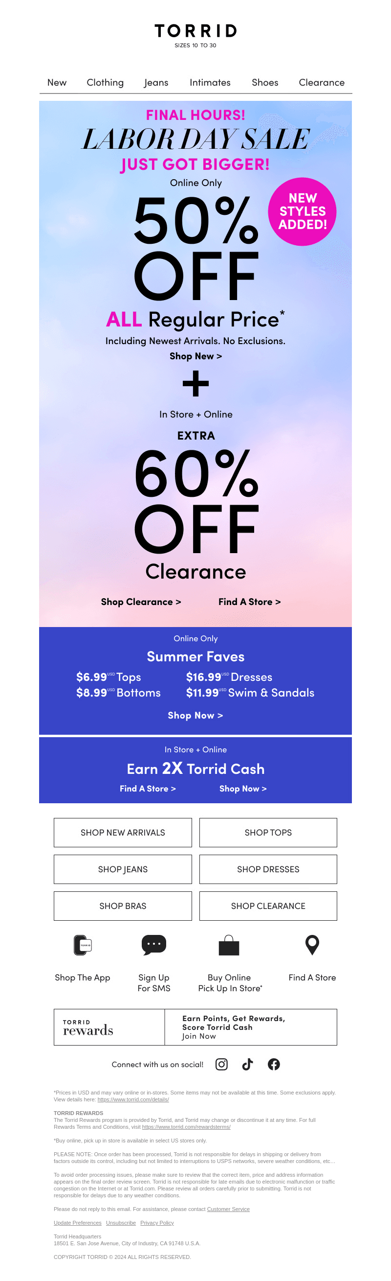 FINAL HOURS for 50% off online! NO Exclusions!
