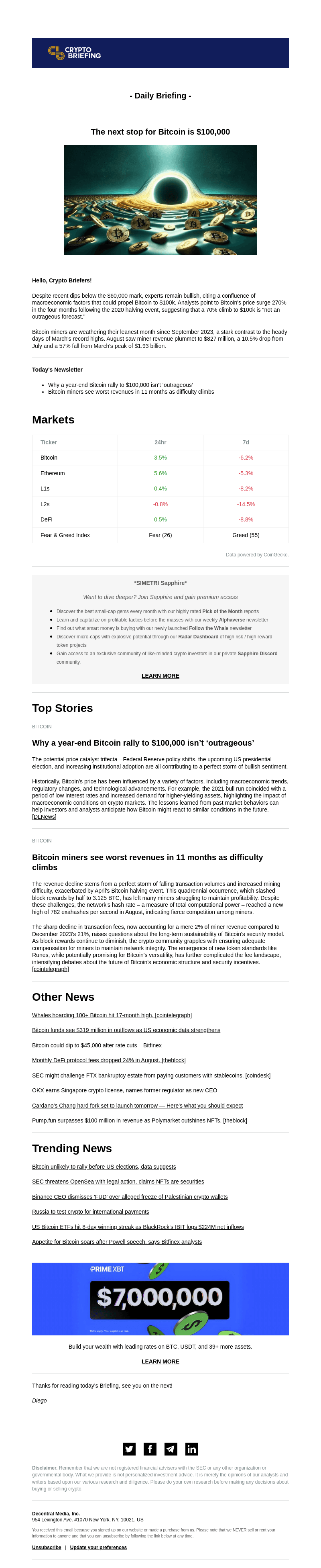 The next stop for Bitcoin is $100,000