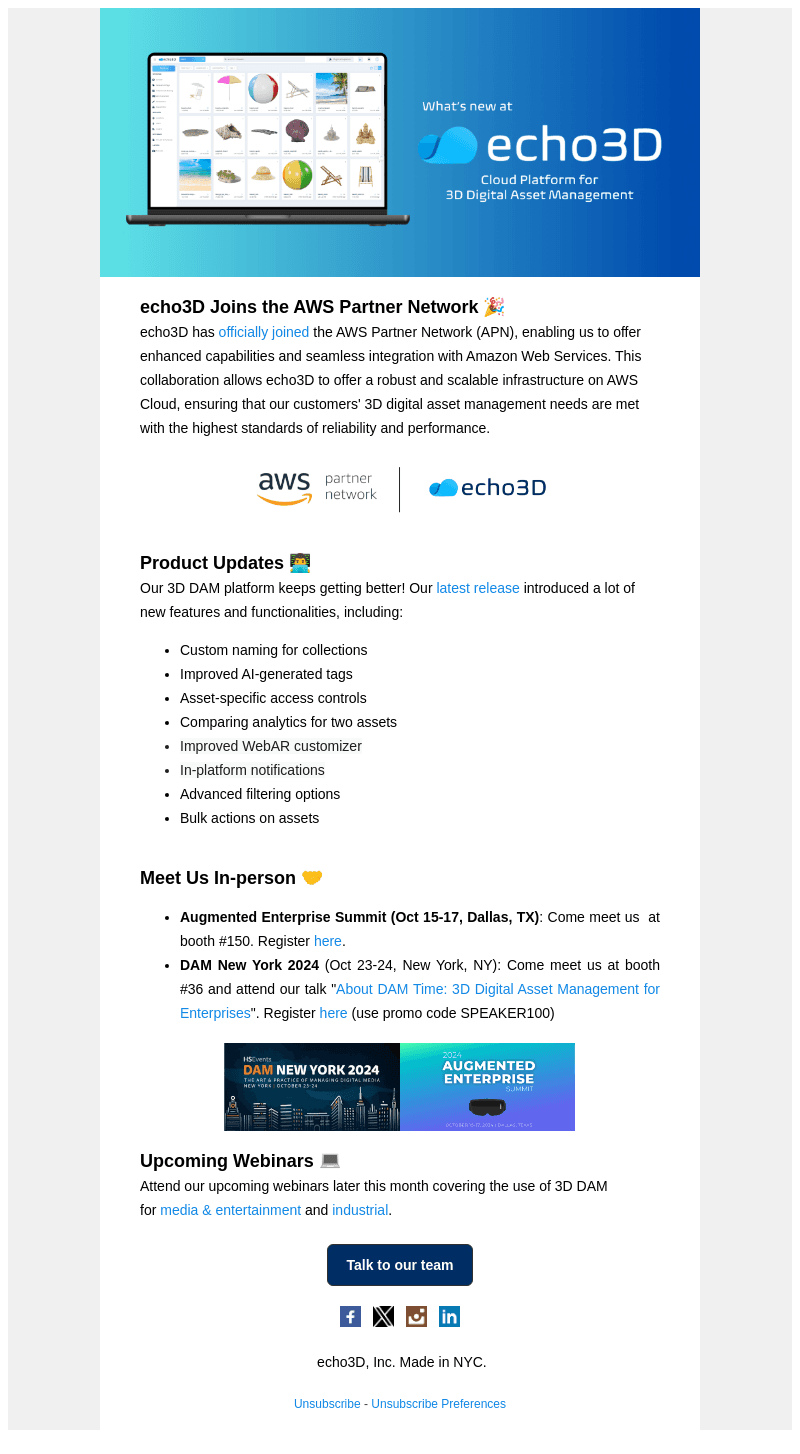 echo3D email from Tue, Sep 3, 2024