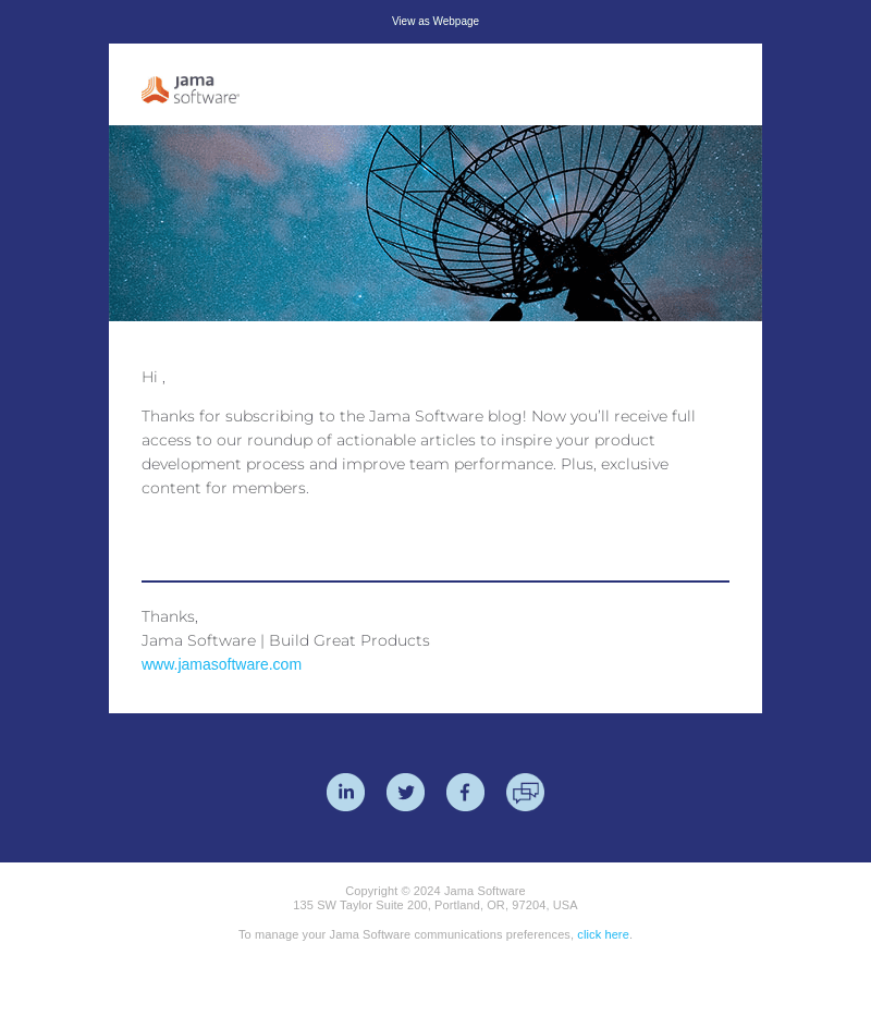 Welcome to the Jama Software blog