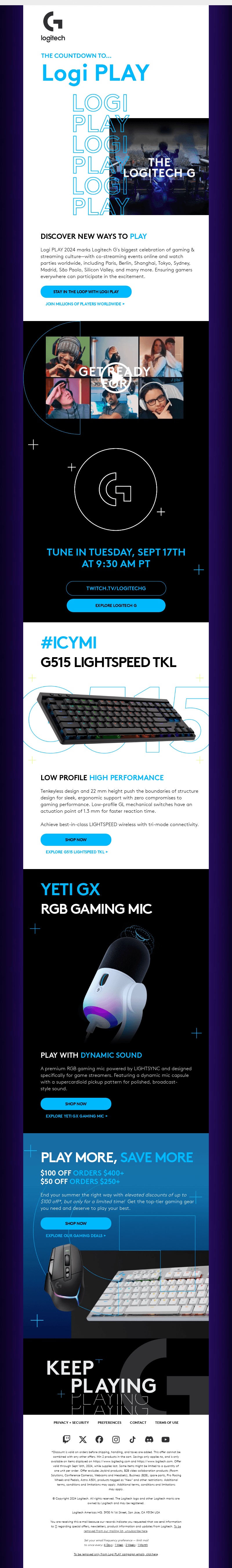Logitech email from Thu, Sep 5, 2024