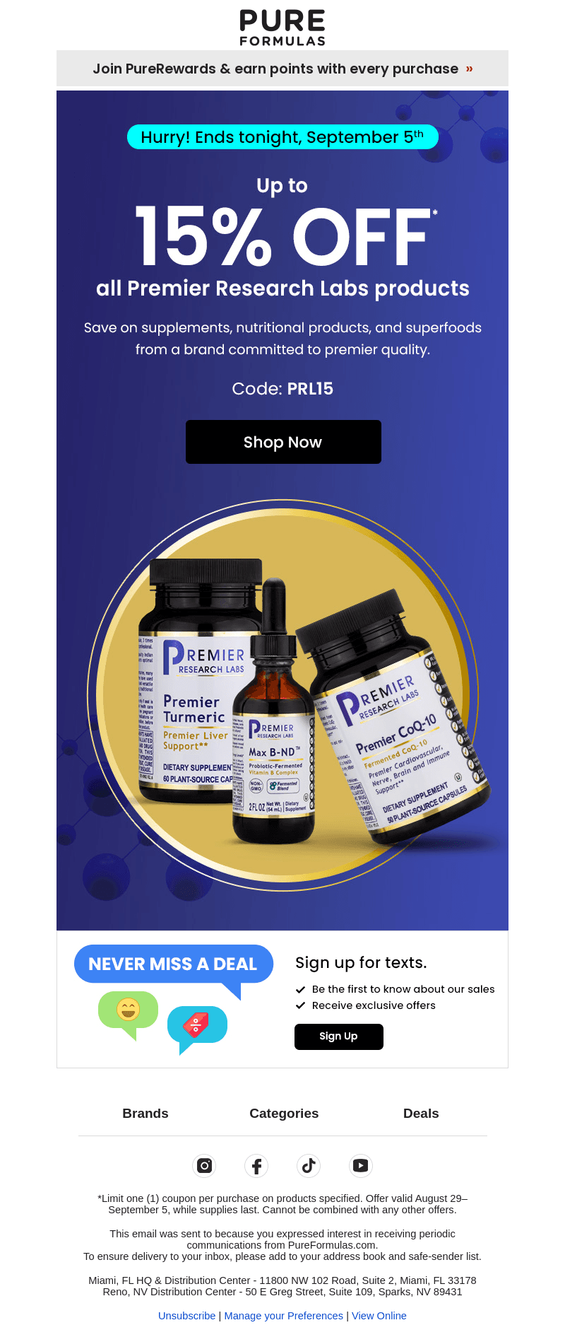 PureFormulas email from Fri, Sep 6, 2024