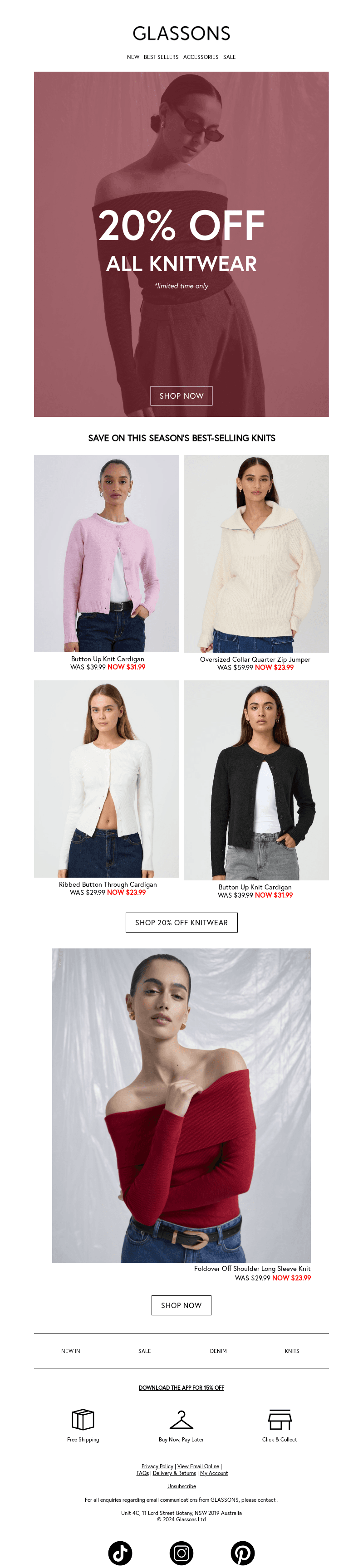 20% OFF KNITWEAR
