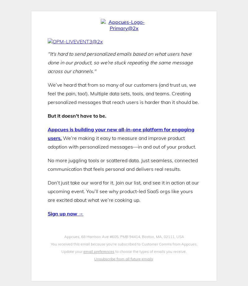 Upcoming Event: Connected user engagement with Appcues