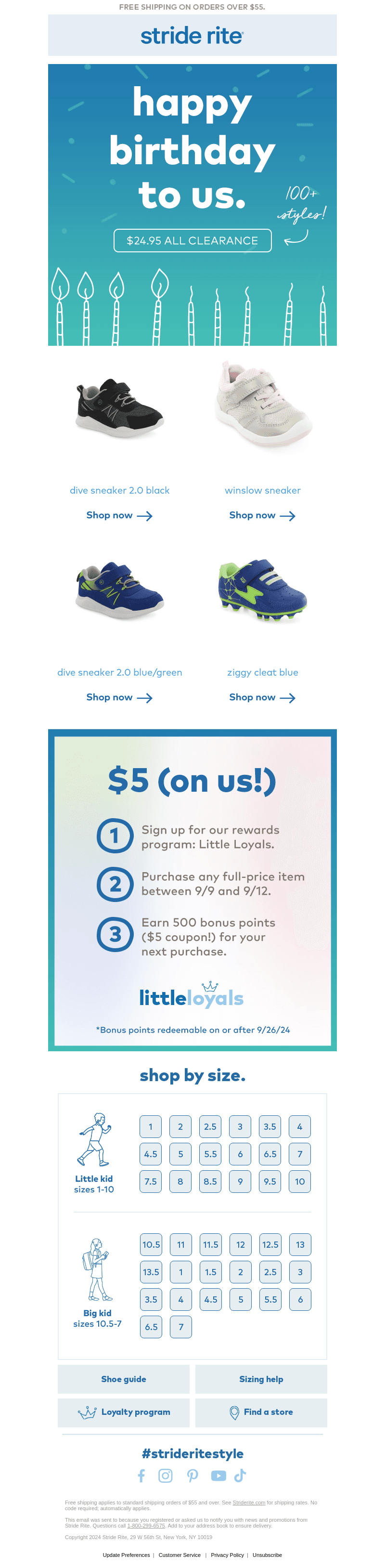 Stride Rite email from Mon, Sep 9, 2024