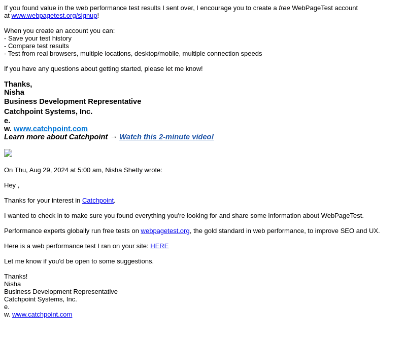Re: Catchpoint Guided Product Tour / Demo