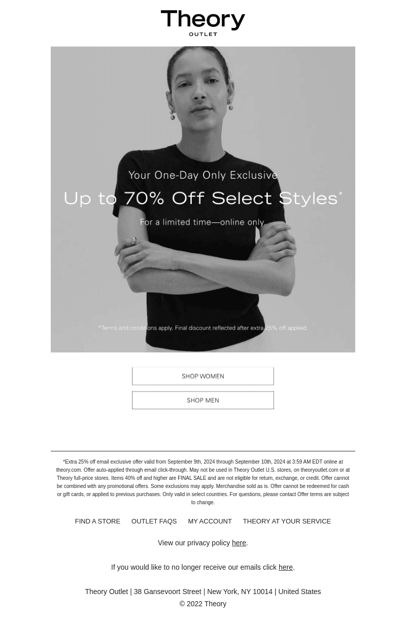 Up to 70% Off Theory.com
