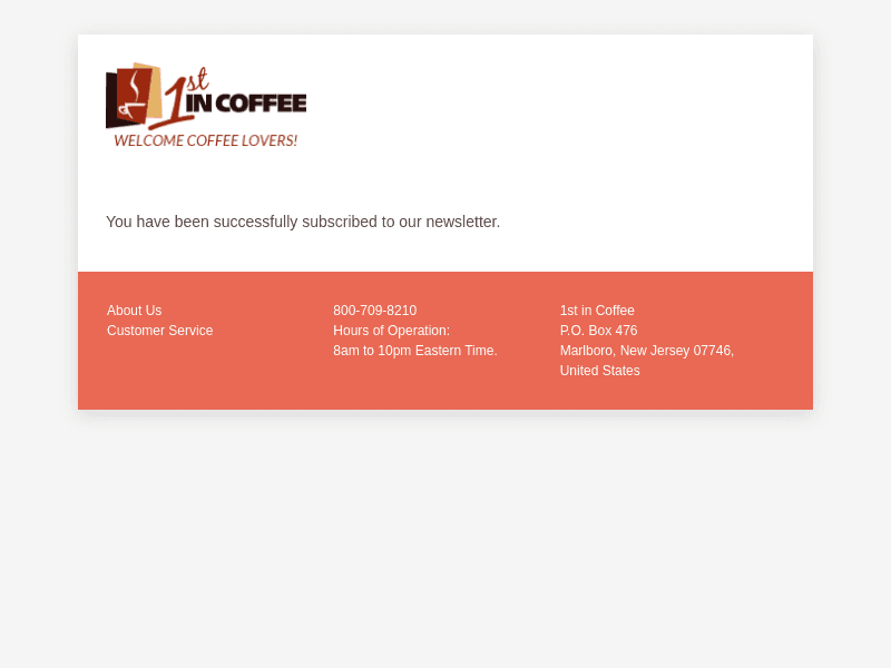 1st in Coffee email from Tue, Sep 10, 2024