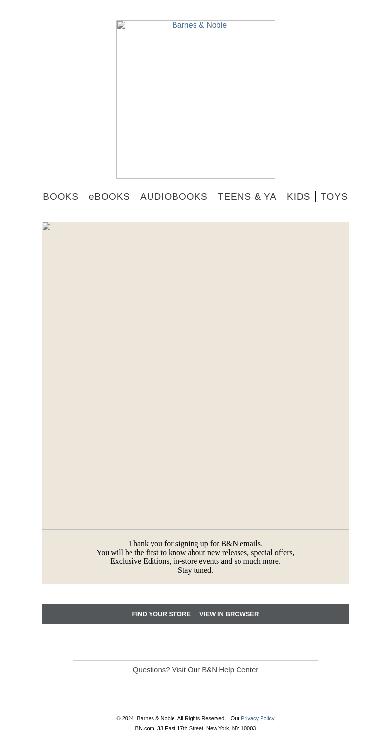 Barnes & Noble email from Tue, Sep 10, 2024