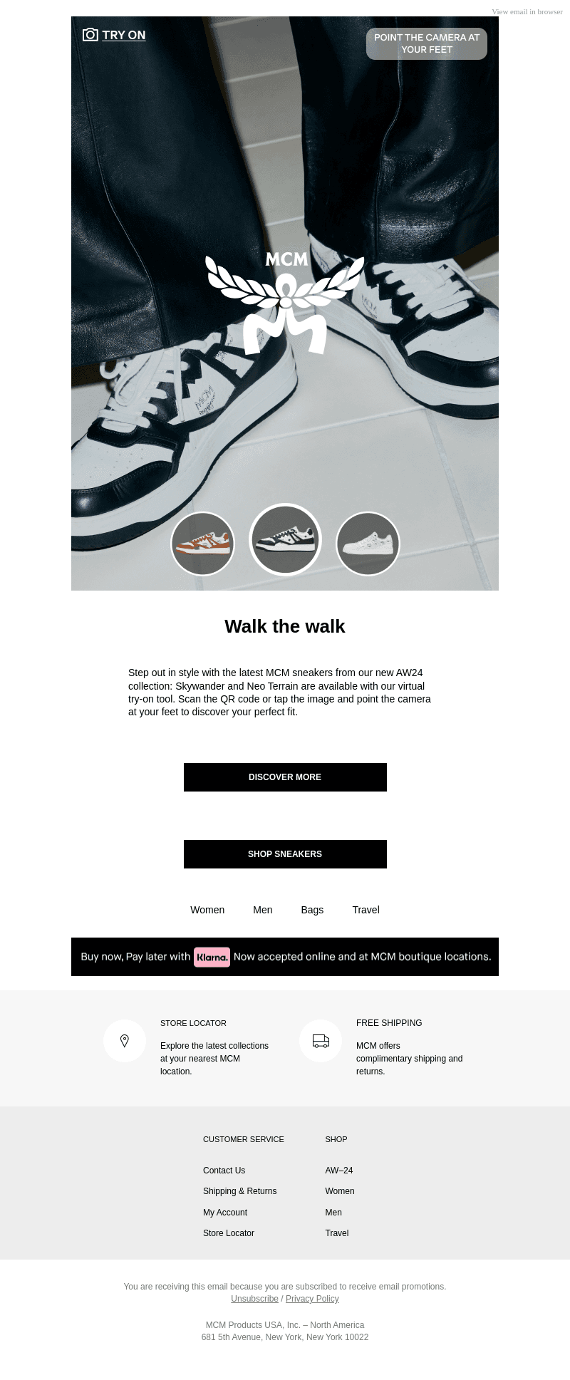 New sneakers with virtual try on