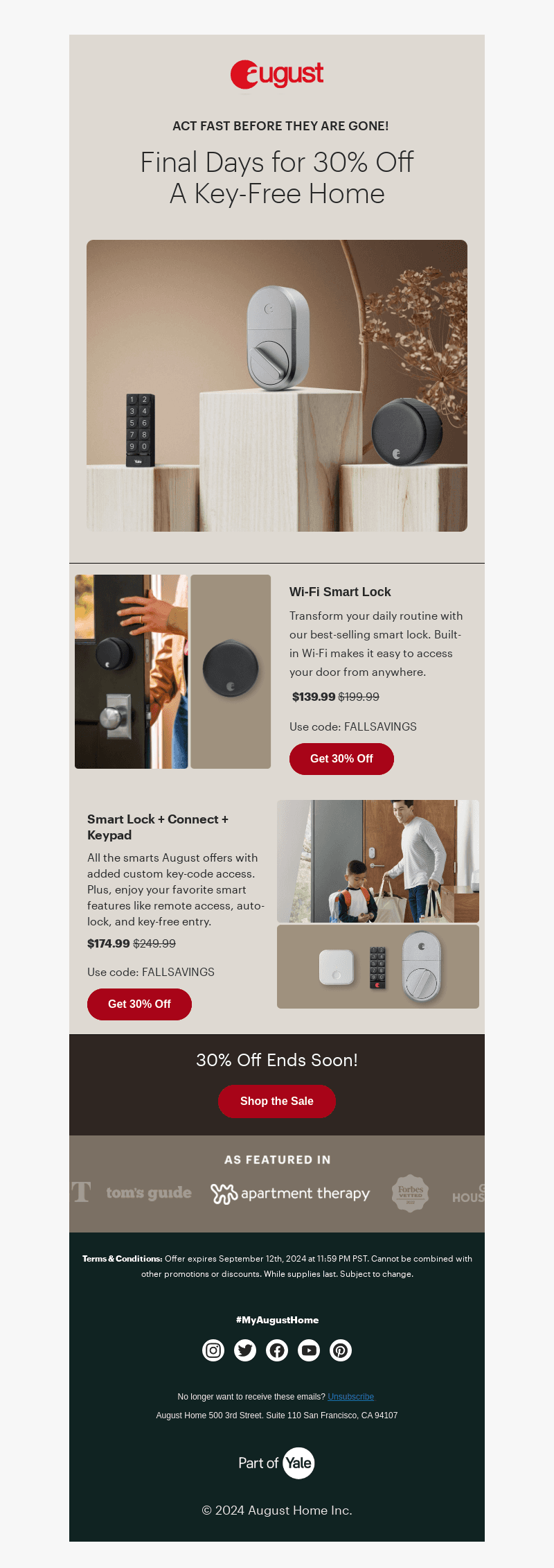 ENDS 9/12 | , Enjoy 30% Off A Smarter Home!