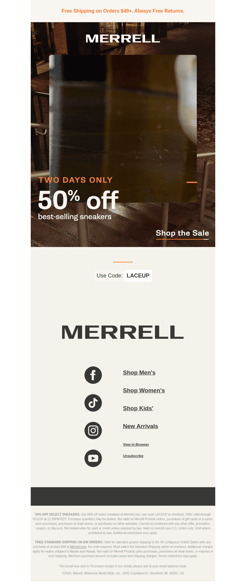 50% off select sneakers ENDS TODAY
