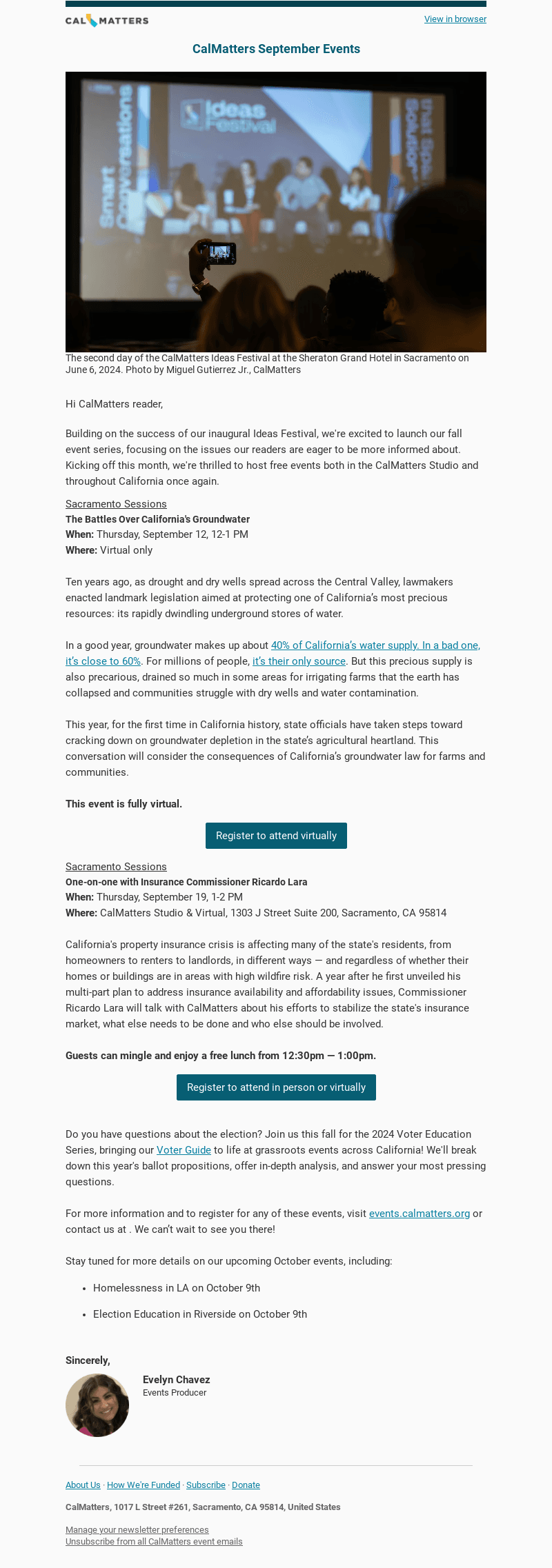 CalMatters September Events: Join Us!