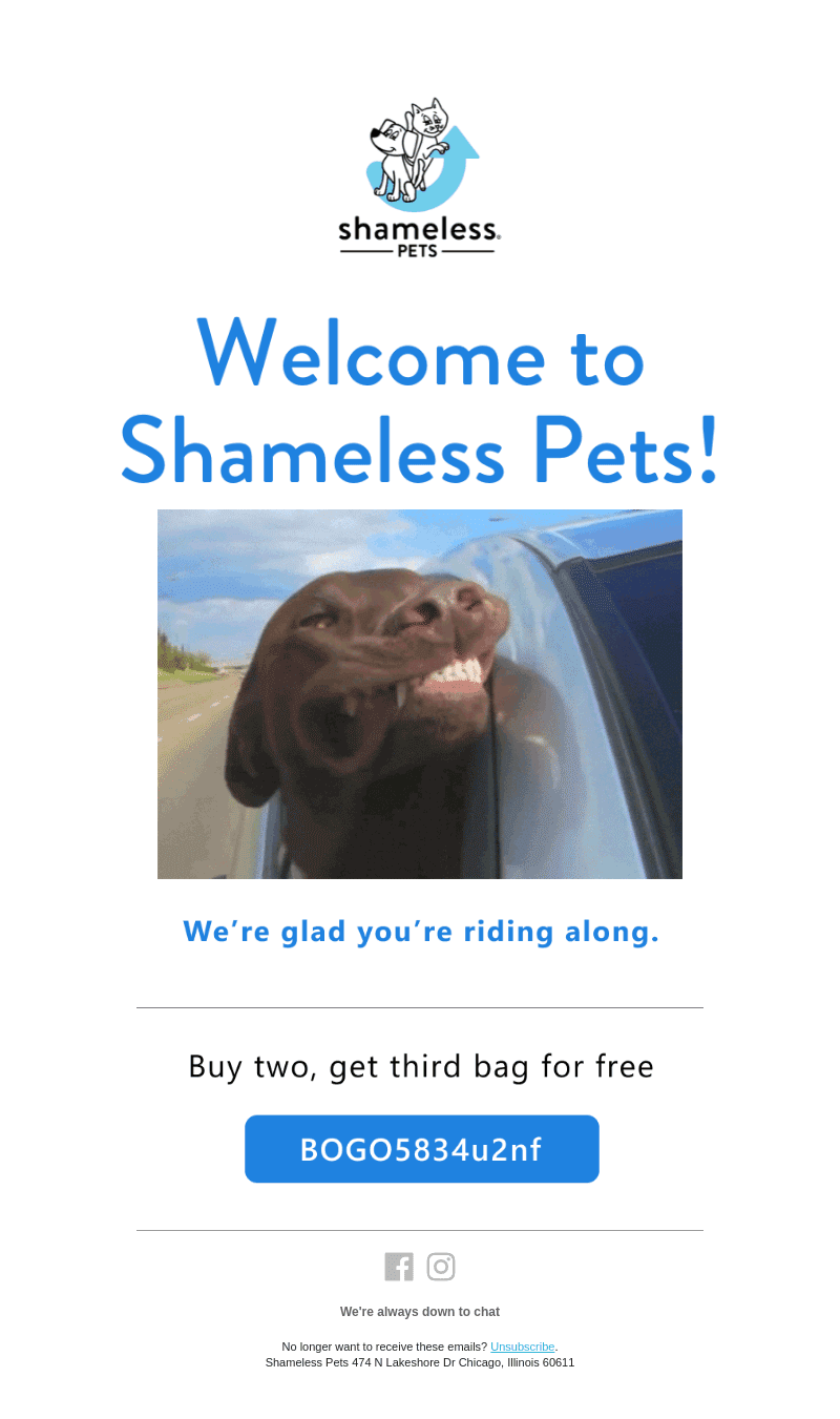 Welcome to Shameless Pets! Discount inside.