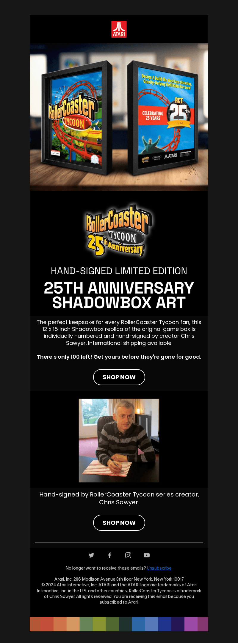 Rollercoaster Tycoon 🎢 Hand-Signed Shadowbox
