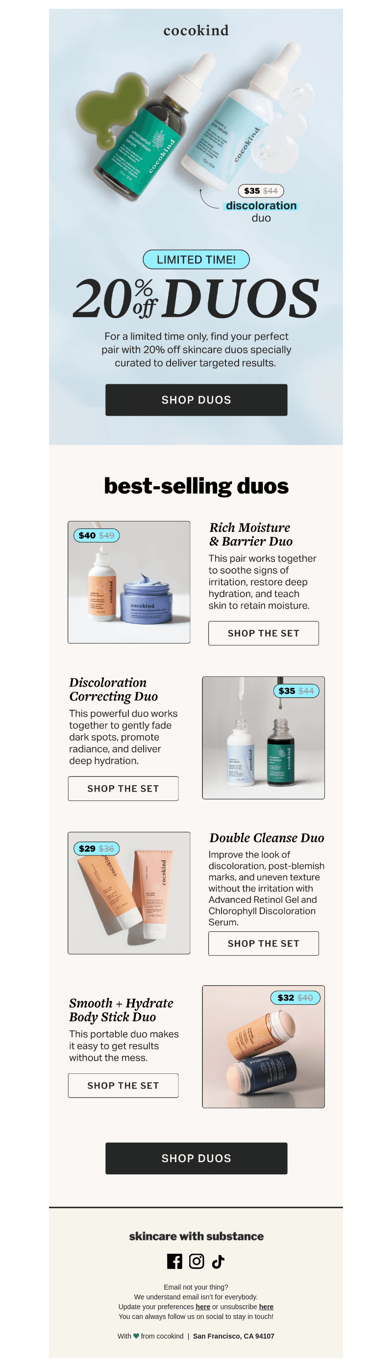 20% off skincare duos 👯