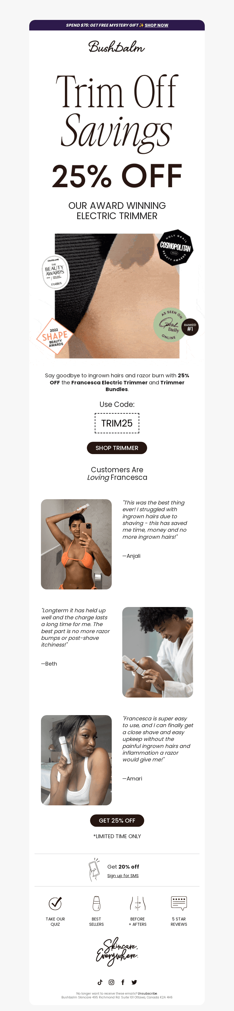 25% OFF: Francesca Electric Trimmer 🎉