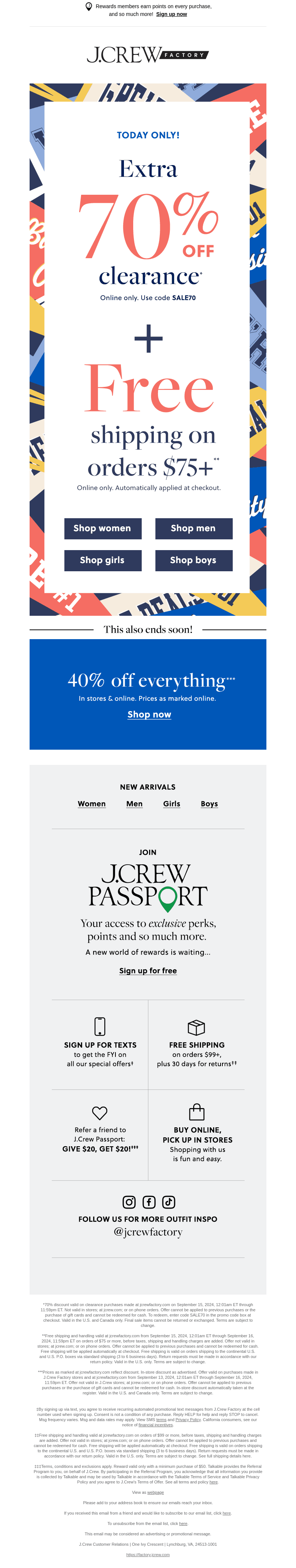 TODAY ONLY: EXTRA 70% OFF CLEARANCE + FREE SHIPPING(!!)