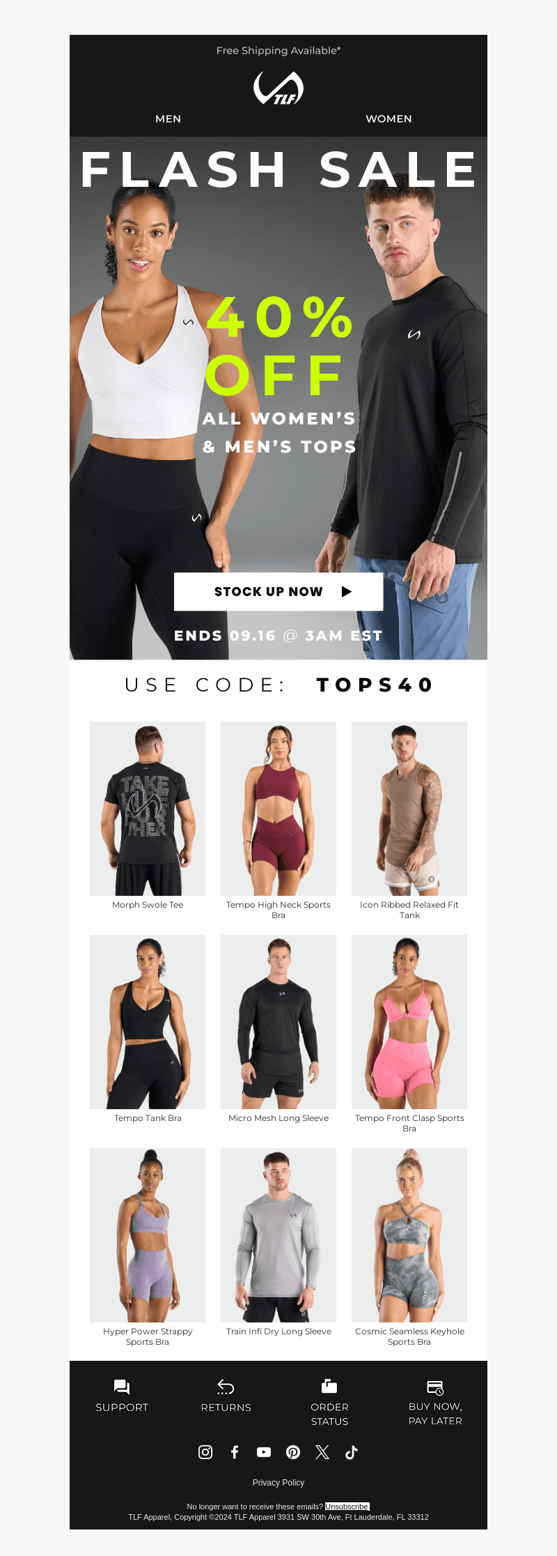 40% Off All Tops Ends Tonight! 🚨