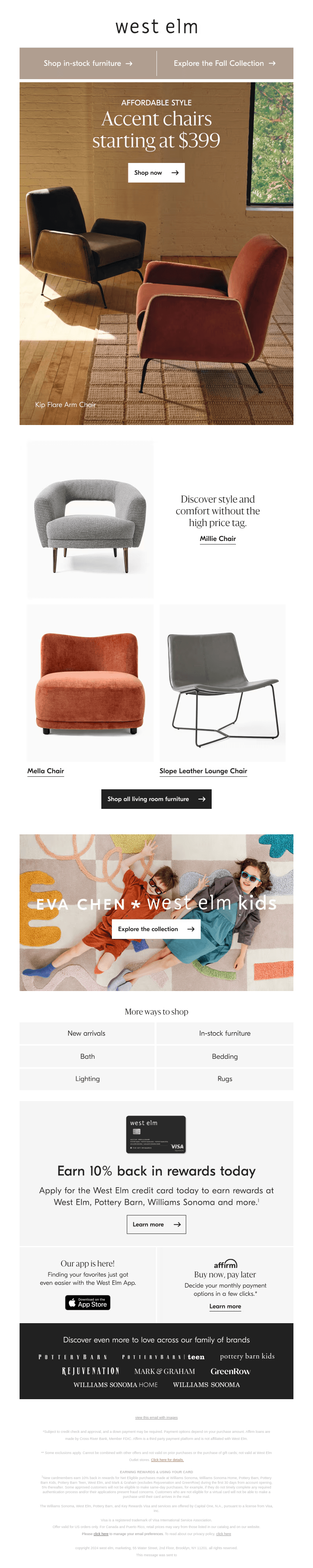 Chic accent chairs under $399