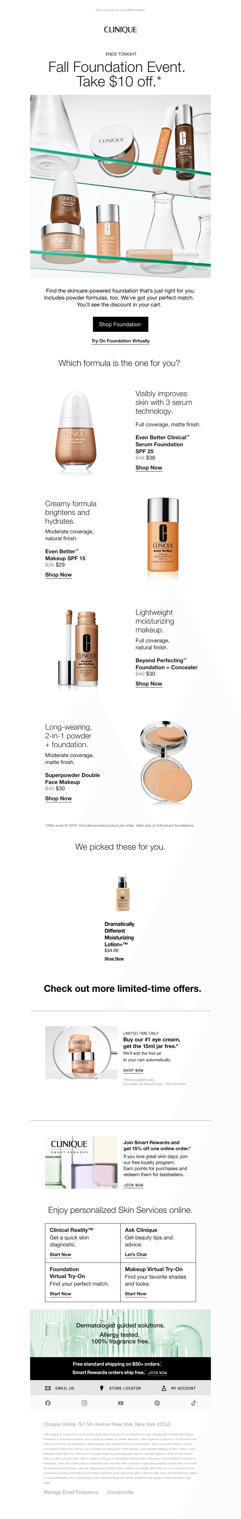 Ends TONIGHT! Save $10 on foundation.