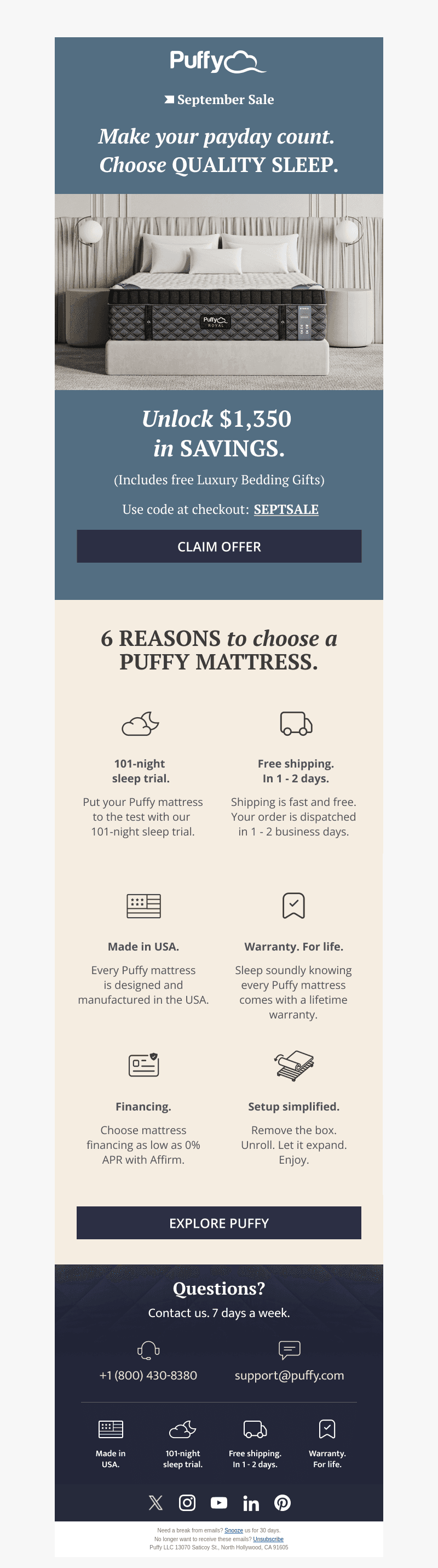 Save $1,350 on all mattresses with code…