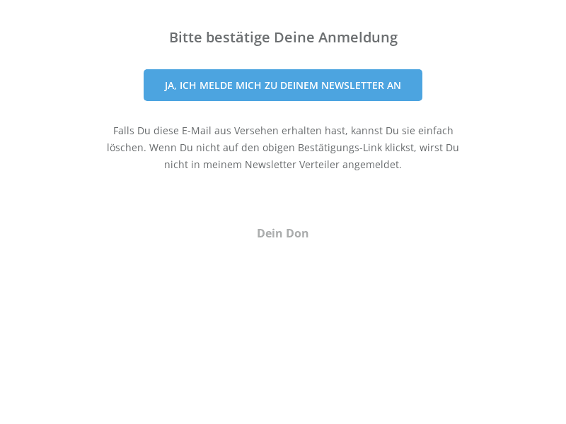 Bestätige Deine Anmeldung
