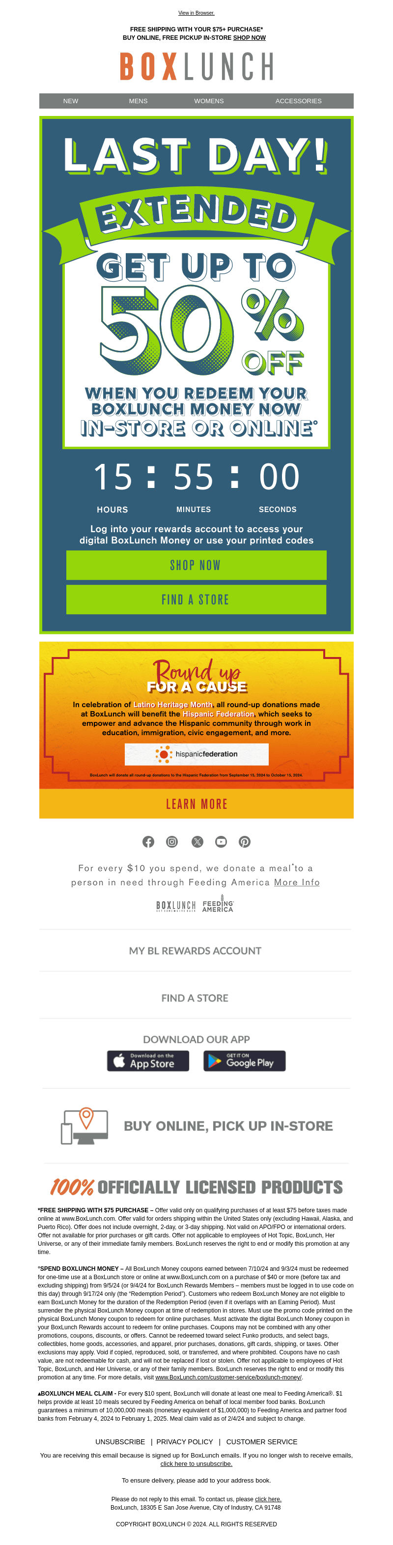 BoxLunch Money ends in 3, 2…