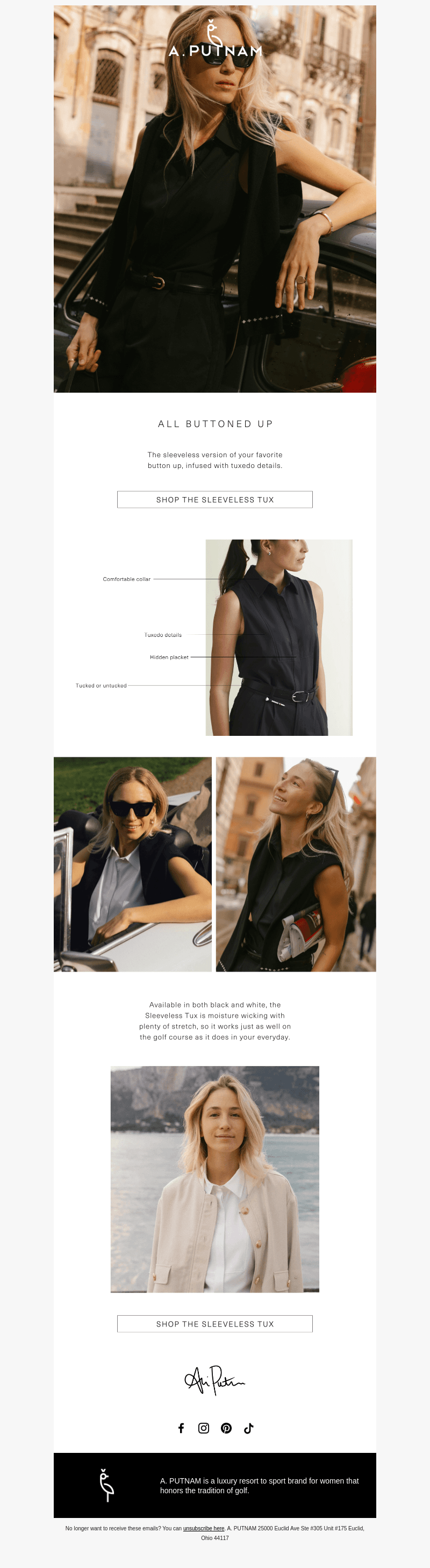 New for fall: Sleeveless Tux