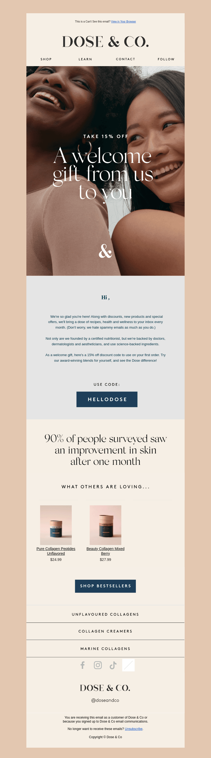 Thanks for joining Dose & Co Direct!