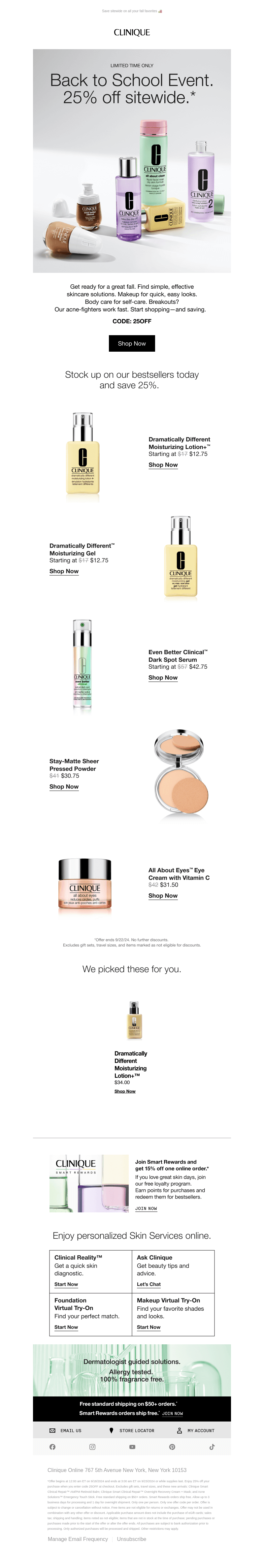 Clinique email from Wed, Sep 18, 2024