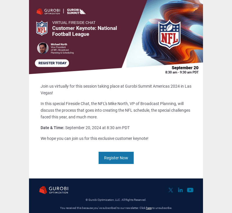 Join Our Virtual Fireside Chat: Learn How the NFL Tackles Scheduling Challenges with Optimization