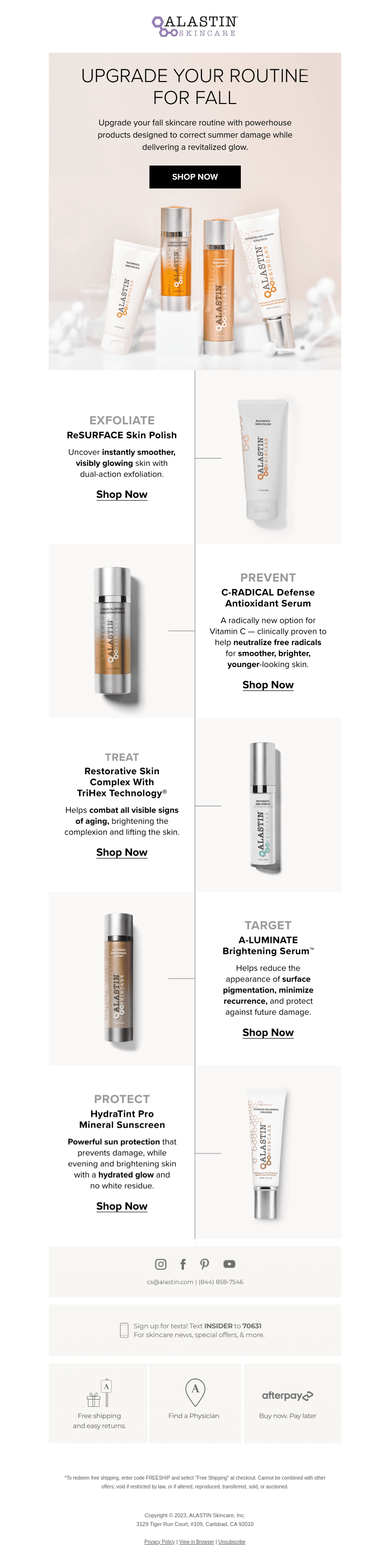 ALASTIN Skincare email from Wed, Sep 18, 2024