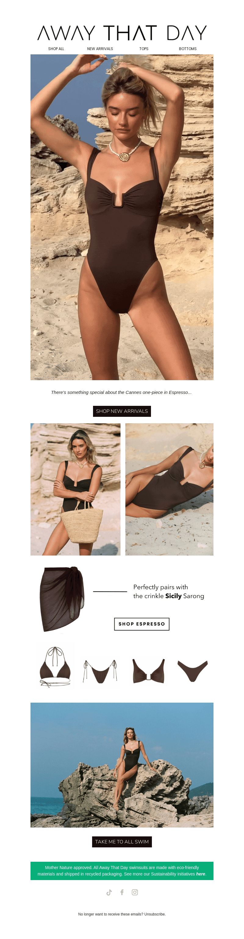 Cannes one-piece in Espresso ☕