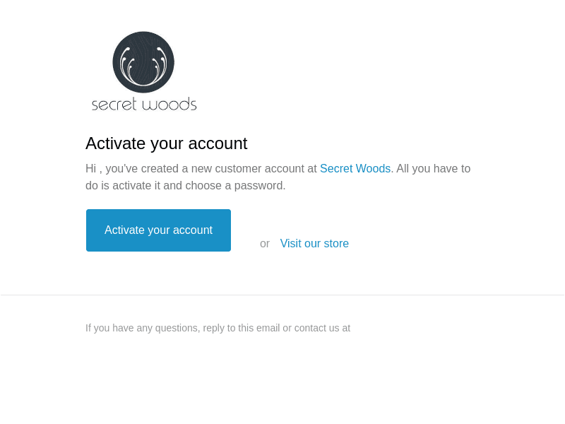 Customer account activation