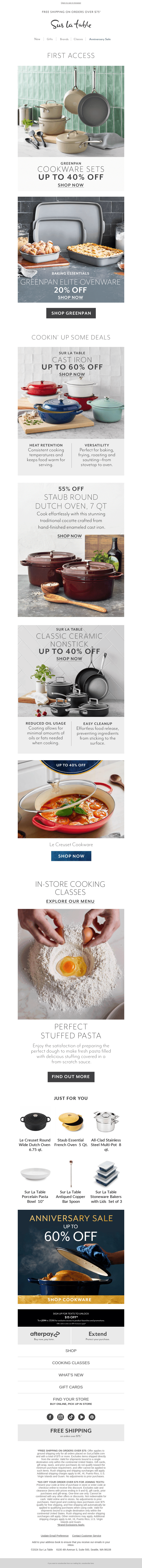 First access: Up to 40% off GreenPan cookware sets.