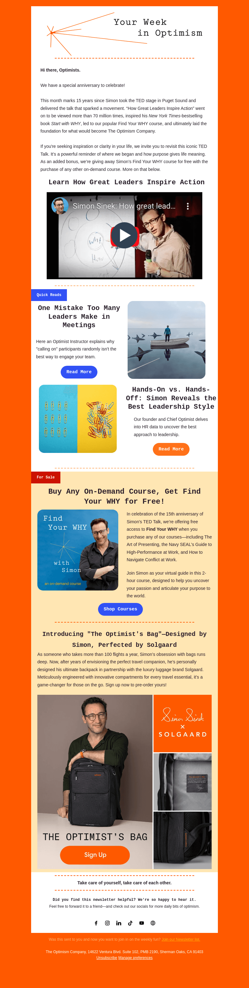 The Optimism Company from Simon Sinek email from Thu, Sep 19, 2024