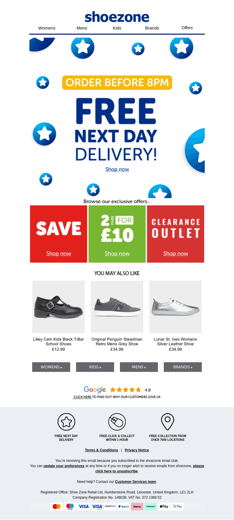 Order before 8pm + get FREE next day delivery!